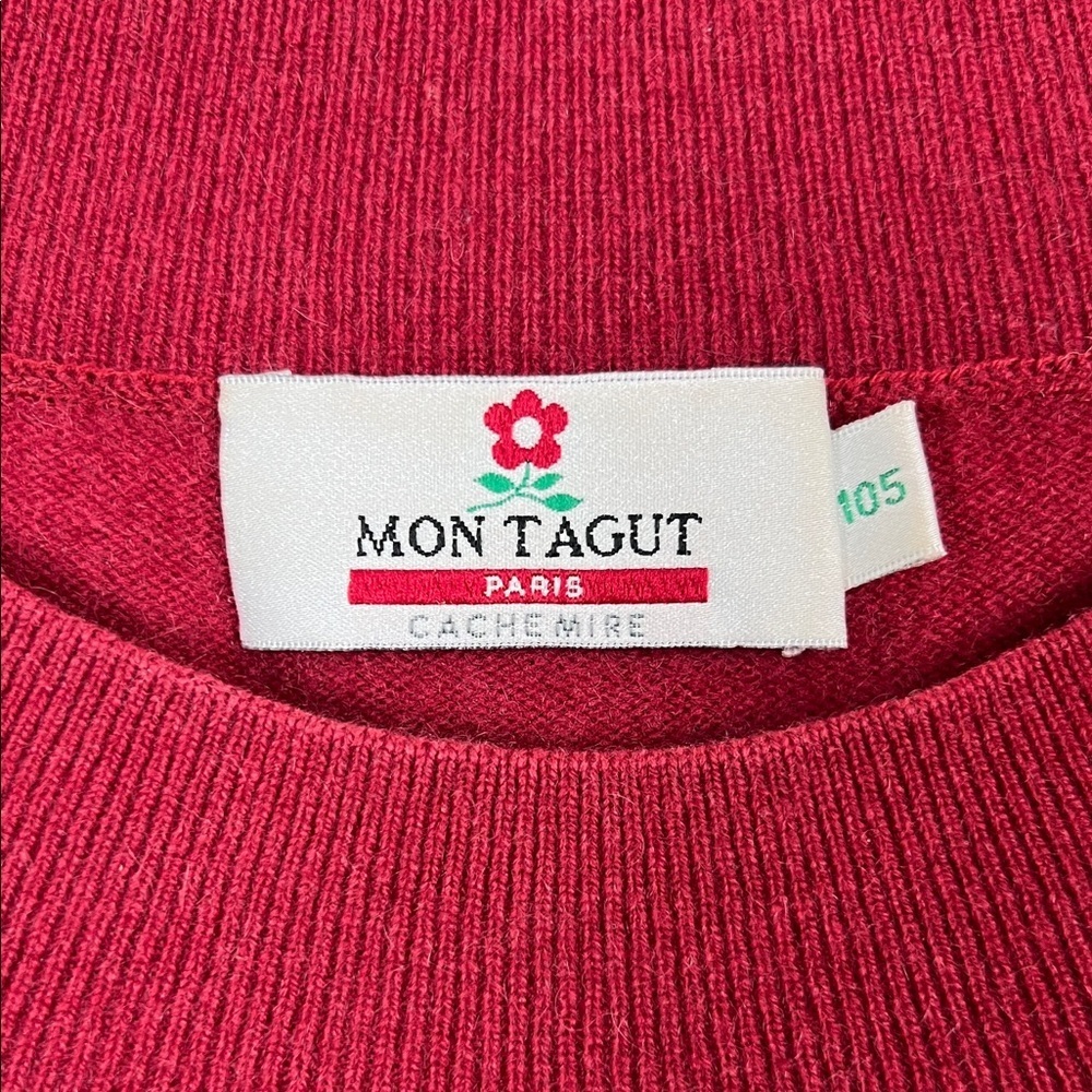 Montagut Paris Cashmere Sweater Elegant Red Sweater - Picture 3 of 10